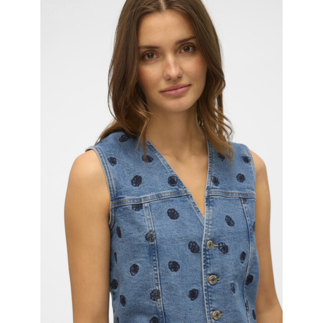 Vero Moda vmalina sl denim waistcoat vi3495 10330443 medium blue denim 06226.265.0026 large