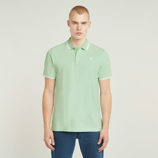 G-Star dunda slim stripe polo d17127-5864 g992 birds egg green 05311.340.0019 large