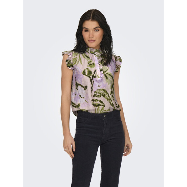 Jacqueline de Yong billy s/l frill top wvn 15350717 salsa rosa 06010.615.0009 large