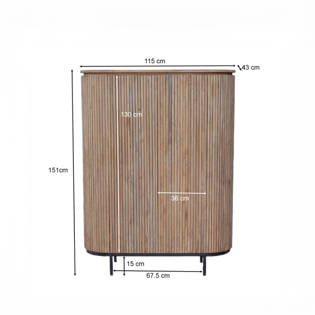 Livingfurn kabinetkast lausanne teakhout 150cm 2948625 large