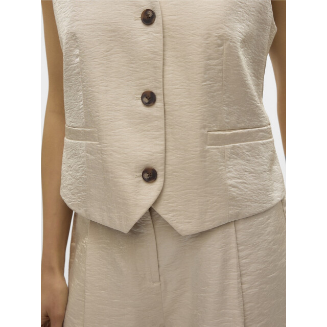 Vero Moda vmliana sl shiny waistcoat 10328657 oatmeal 06226.185.0010 large
