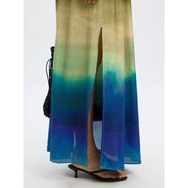 Selected Femme slfvilmi hw aop maxi slit skirt b 16097918 chestnut 06415.500.0007 large