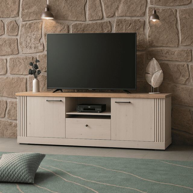 CaliCosy Tv-meubel met 1 nis, 2 deuren en 1 lade l211 cm country 3042327 large