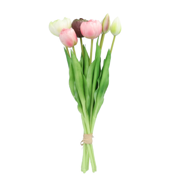 Kopu ® kunstbloemen bos tulpen mix 7 stuks 39 cm - 2612780 large