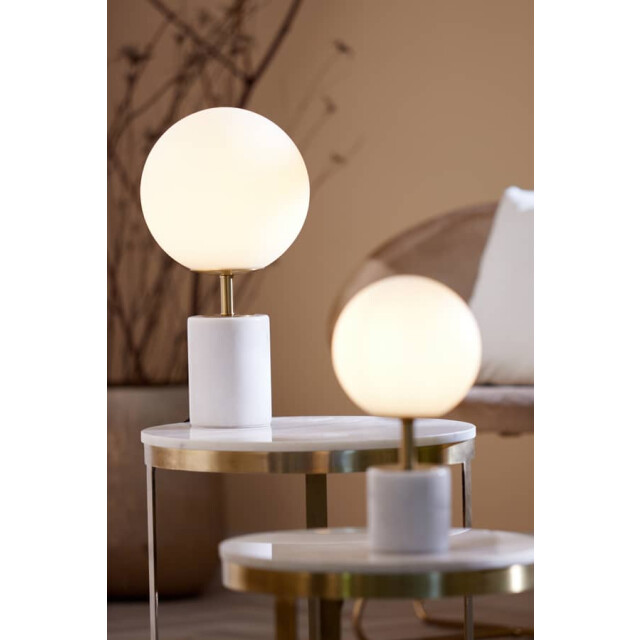 Light & Living Tafellamp antiek-brons glas mat medina Ø 25 x 47cm 1874226 large
