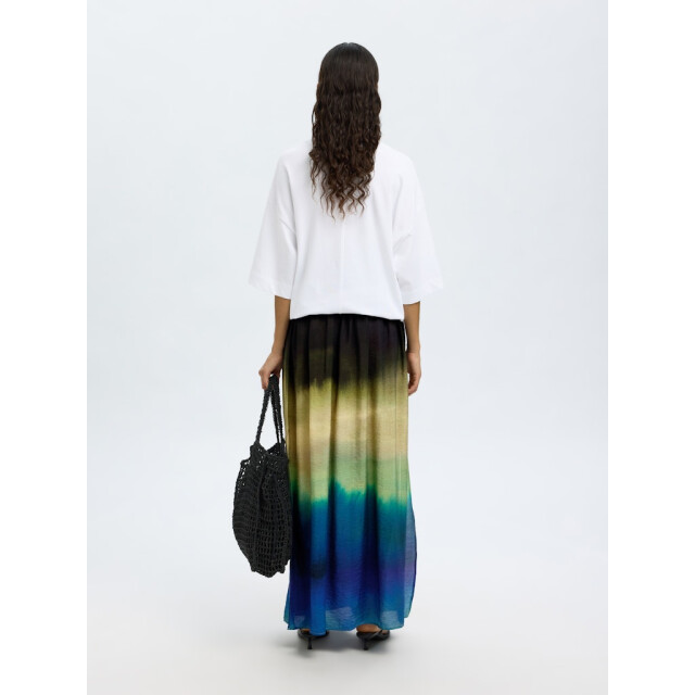 Selected Femme slfvilmi hw aop maxi slit skirt b 16097918 chestnut 06415.500.0007 large