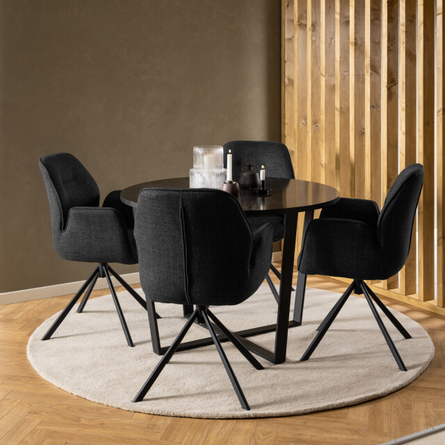 Lisomme Brynn ronde eettafel marmerlook Ø 110 cm 2028695 large