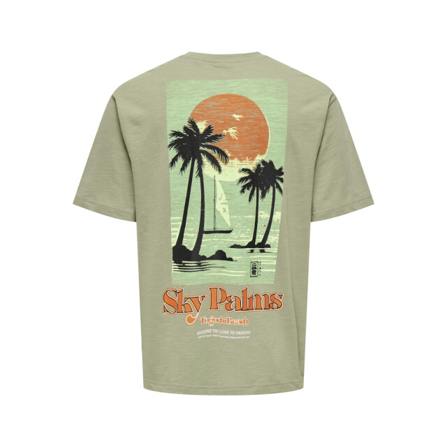 Only & Sons onsluis palm rlx ss tee cs 22035584 laurel oak 05011.840.0061 large