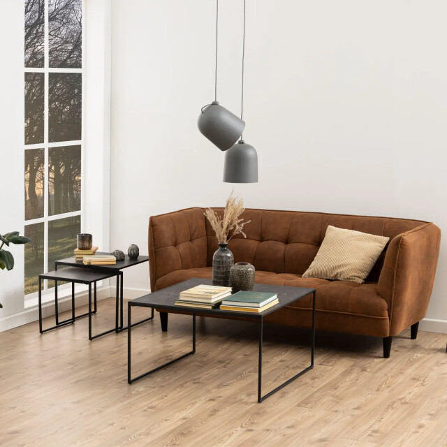 Lisomme Imke salontafel marmerlook antraciet set van 2 2028024 large