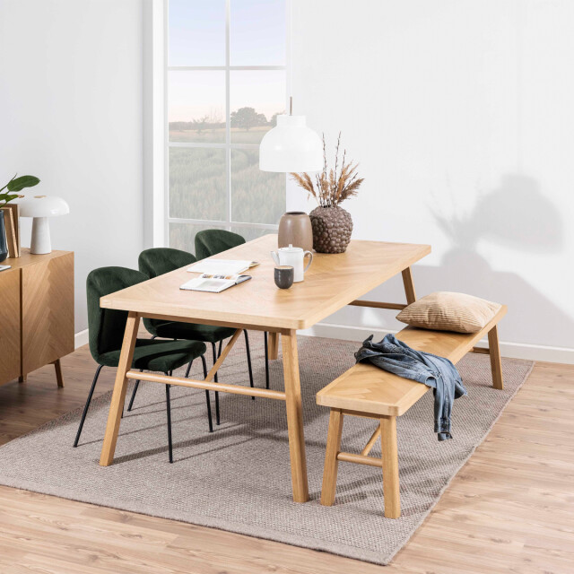 Lisomme Gwen houten eettafel naturel visgraat 200 x 100 cm 2028713 large
