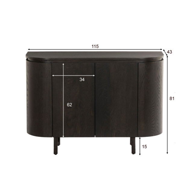Livingfurn dressoir tobago espresso 115cm - 3186134 large