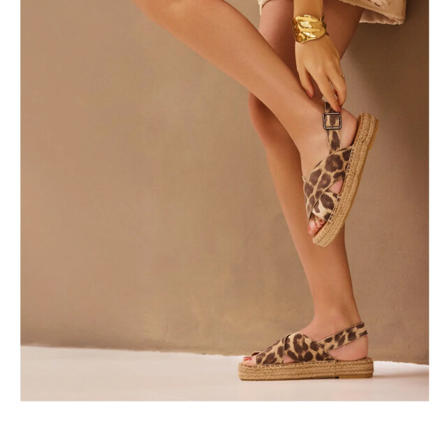 VIA VAI mondi isabella met panterprint platte sandalen dames 62239-03-315 large