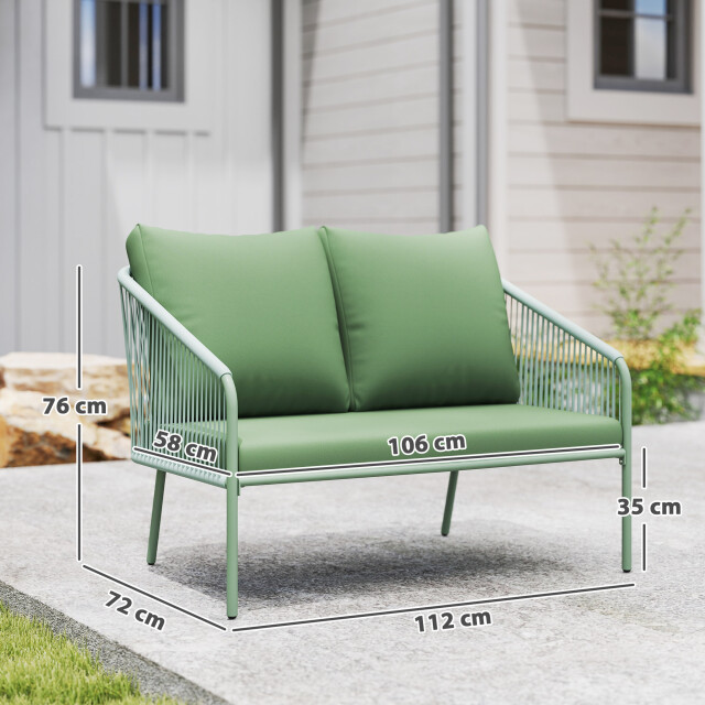 4goodz Outsunny polyrattan 2-zits tuinbank met kussens - 3195908 large