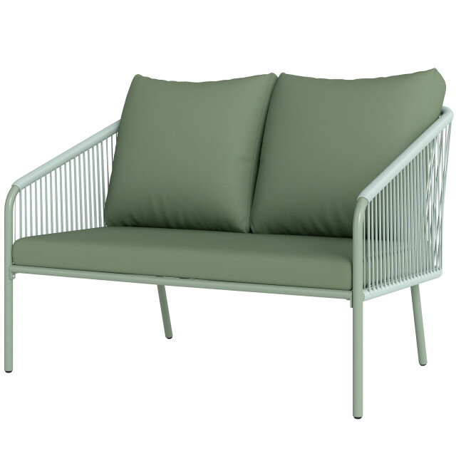 4goodz Outsunny polyrattan 2-zits tuinbank met kussens - 3195908 large