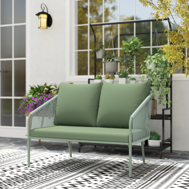 4goodz Outsunny polyrattan 2-zits tuinbank met kussens - 3195908 large