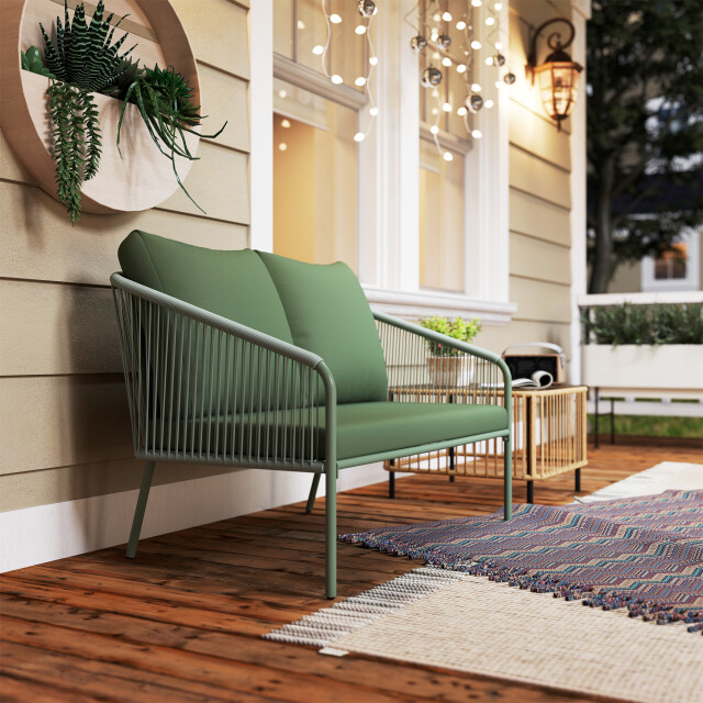 4goodz Outsunny polyrattan 2-zits tuinbank met kussens - 3195908 large
