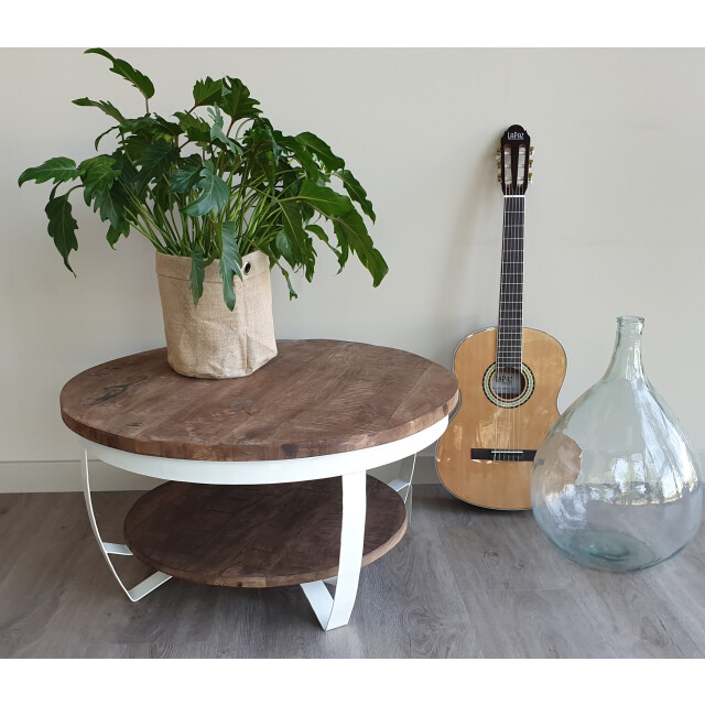 Livingfurn salontafel mark white 65x65x33 cm mangohout 2936306 large