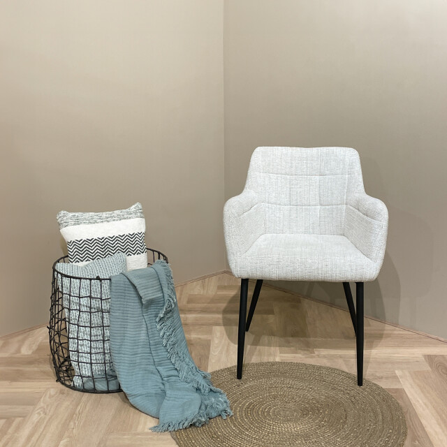 Livingfurn eetkamerstoel bronco greige stof set van 2 2936307 large