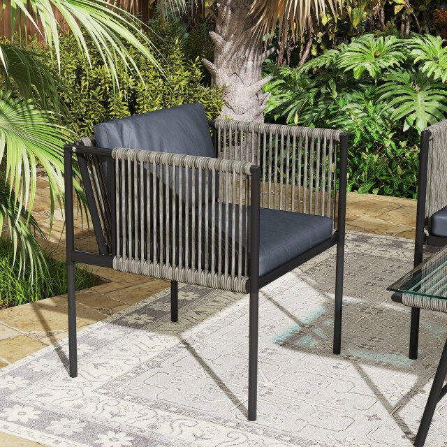 4goodz Tuinmeubelset 4-delig met salontafel, bank en 2 stoelen 3195796 large
