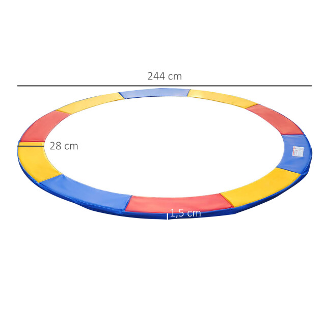 4goodz Trampoline vervangings randafdekking 244 cm bont gekleurd 3195794 large