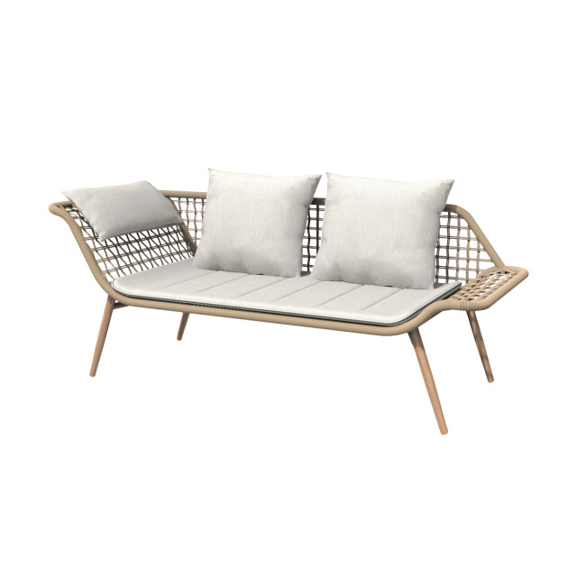 Lisomme Eliana rotan tuinbank naturel met zitkussens 3195757 large