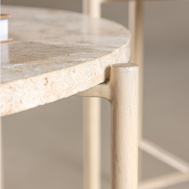 Nest living Thora ronde salontafel met stenen blad Ø 70 cm 3155479 large