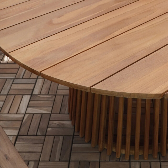 Artichok Lidewij ronde teakhouten tuintafel naturel Ø 120 cm 3195771 large