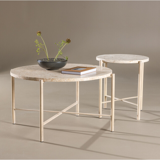 Nest living Thora ronde salontafel met stenen blad Ø 70 cm 3155479 large