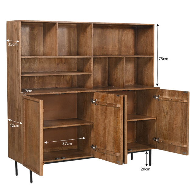 Livingfurn kabinetkast elan 180x150x45 cm mangohout 2936308 large