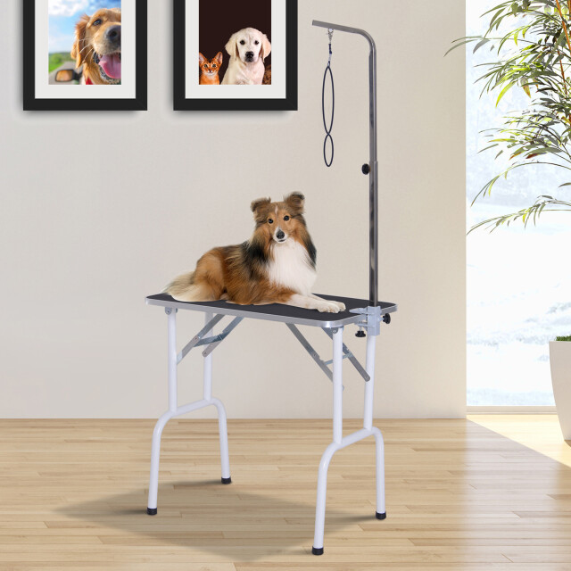 4goodz Pawhut opvouwbare trimtafel voor honden 81x48x80 cm met metalen frame 3195710 large