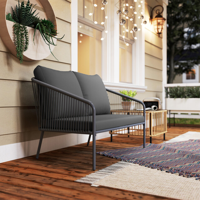 4goodz Outsunny polyrattan 2-zits tuinbank met kussens - 3195909 large