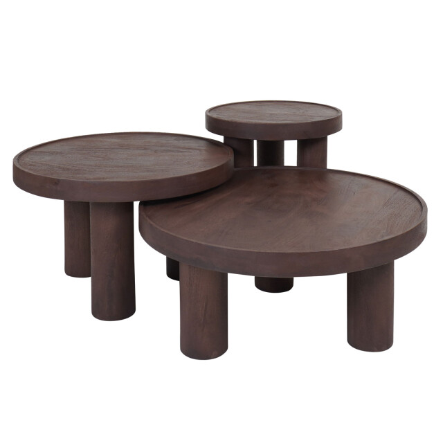 Home67 Bijzettafel tias ø42 cm espresso mangohout 3195830 large