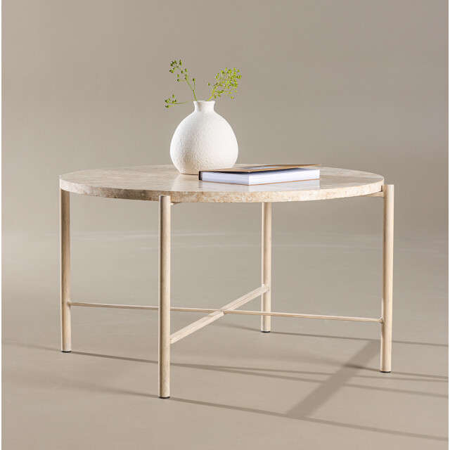 Nest living Thora ronde salontafel met stenen blad Ø 70 cm 3155479 large