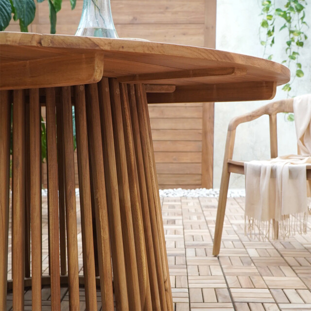 Artichok Lidewij ronde teakhouten tuintafel naturel Ø 120 cm 3195771 large