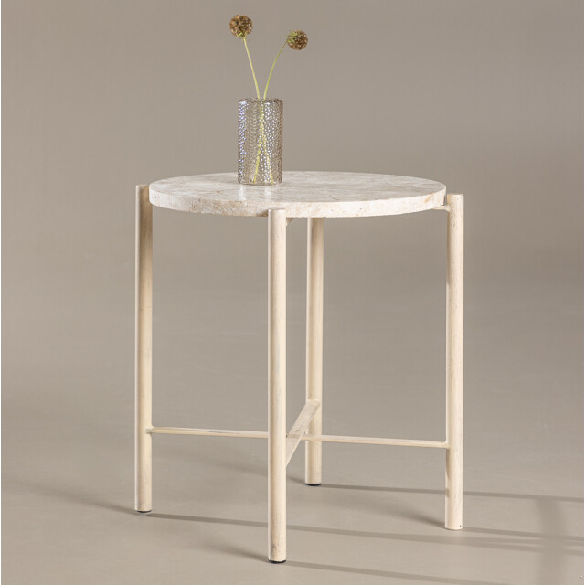 Nest living Thora ronde bijzettafel met stenen blad Ø 40 cm 3155478 large