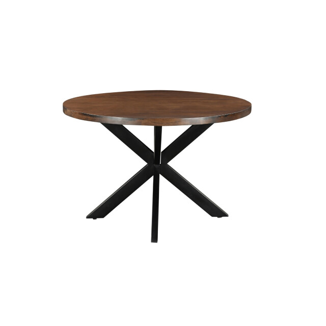 Livingfurn eetkamertafel jesper round brown 120cm mangohout / gecoat staal 2630757 large