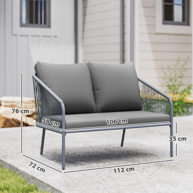 4goodz Outsunny polyrattan 2-zits tuinbank met kussens - 3195909 large