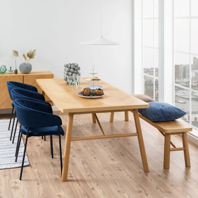 Lisomme Gwen houten eetkamerbank naturel visgraat 200 cm 2027237 large