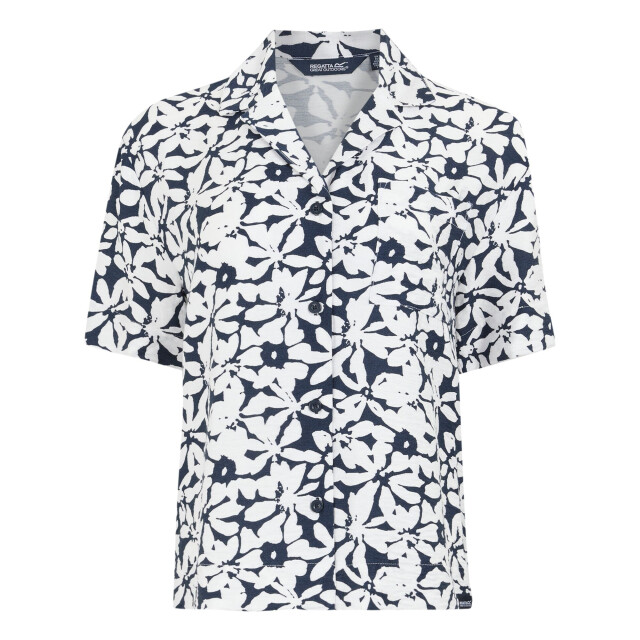 Regatta Dames salise bloemen lichtgewicht shirt UTRG11915_navywhite large