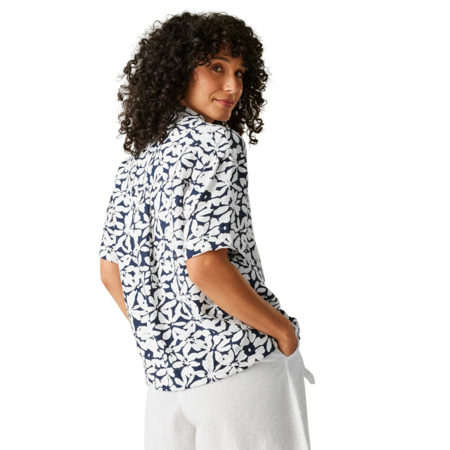 Regatta Dames salise bloemen lichtgewicht shirt UTRG11915_navywhite large