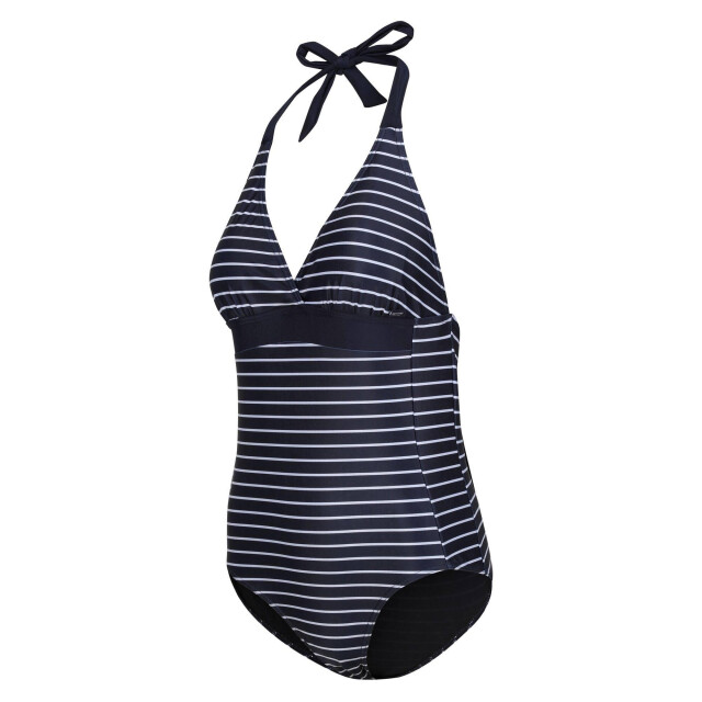 Regatta Dames flavia ii stripe one piece zwempak UTRG11855_navywhite large
