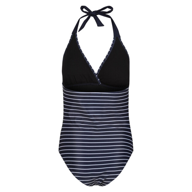 Regatta Dames flavia ii stripe one piece zwempak UTRG11855_navywhite large