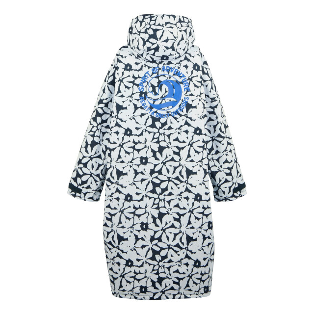 Regatta Grote gebloemde badjas voor volwassenen UTRG11852_navywhite large
