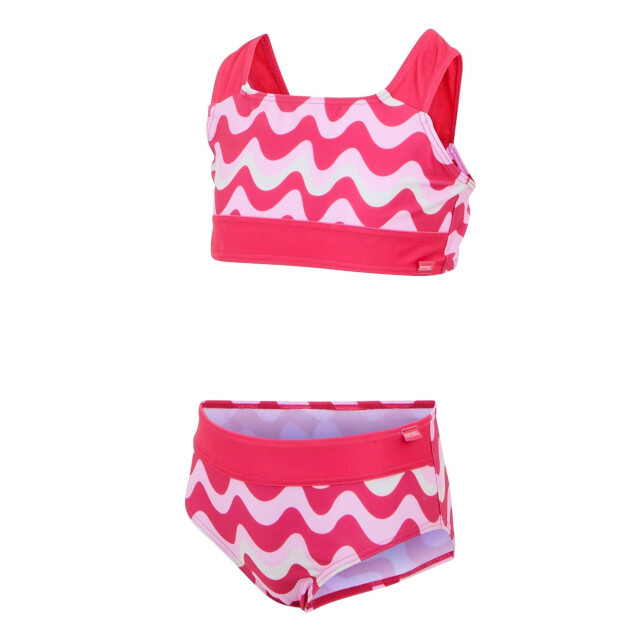 Regatta Meisjes dakaria iii golvend gestreept bikini set UTRG11805_pop large