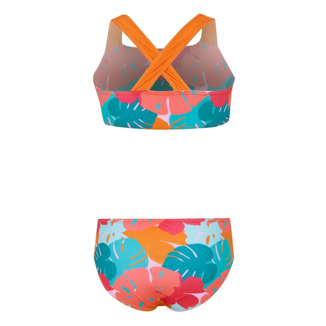 Regatta Meisjes dakaria iii tropical leaves bikiniset UTRG11772_orangebluepink large