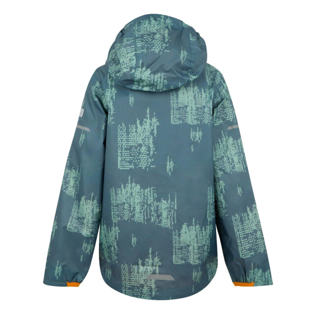 Regatta Waterdichte kinder/kinder lever ii jas met opdruk UTRG11773_stormyweatherglacierbrightmarigold large