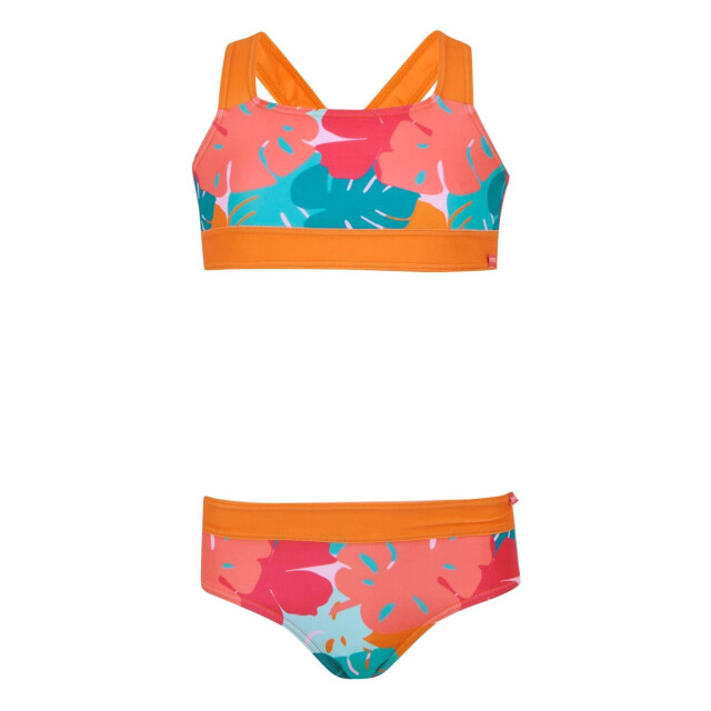 Regatta Meisjes dakaria iii tropical leaves bikiniset UTRG11772_orangebluepink large
