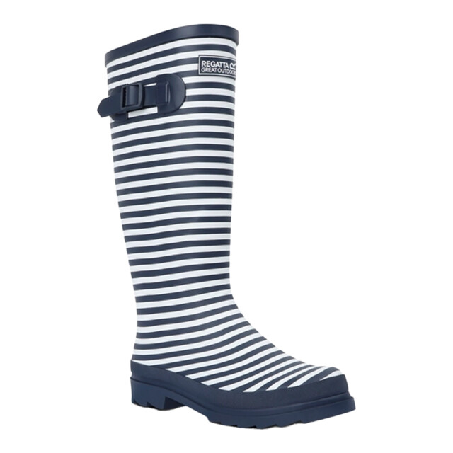 Regatta Dames fairweather iii contrast gestreepte wellington laarzen UTRG11605_navywhite large
