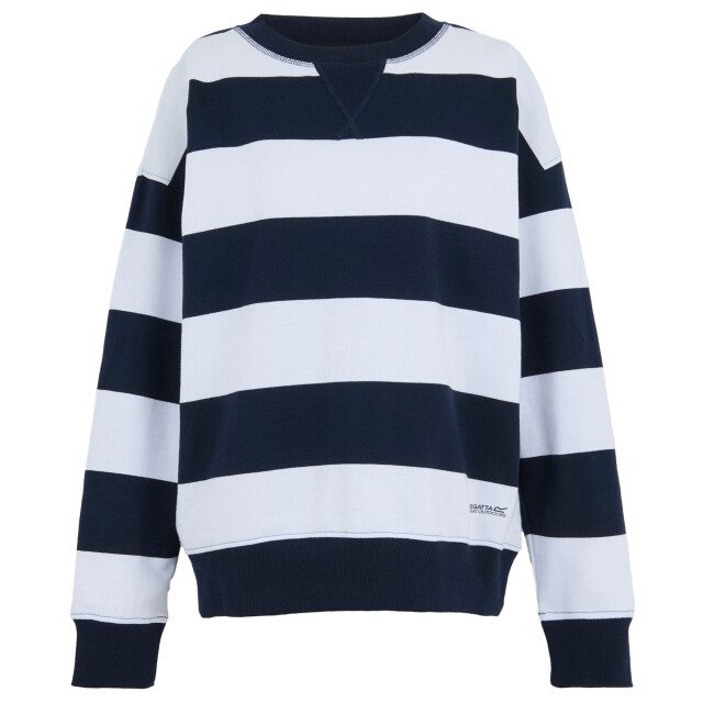 Regatta Dames avika ii stripe crew neck trui UTRG11593_navywhite large