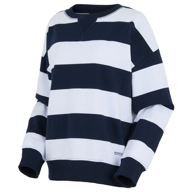 Regatta Dames avika ii stripe crew neck trui UTRG11593_navywhite large